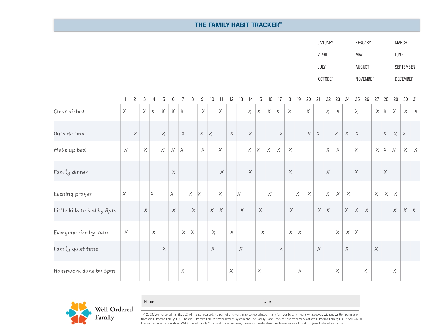 The Family Habit Tracker™ | Well-Ordered Family